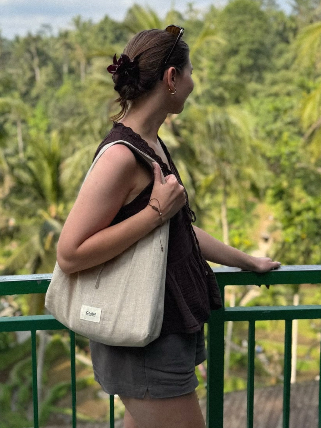 Avena | Bolso hobo de lino