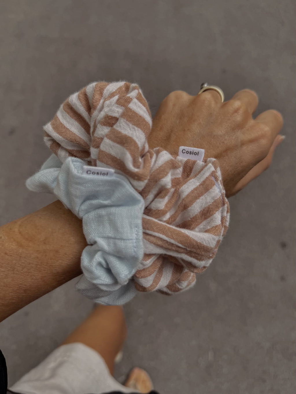 Milk Coffee | Striped Scrunchie