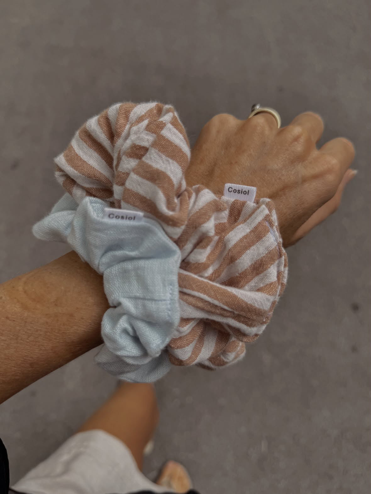 Milk Coffee | Striped Scrunchie